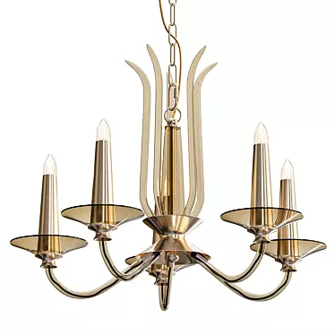 Elegant French Glass Chandelier 3D model image 1 