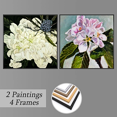 Modern Art Set with Multiple Frames 3D model image 1 