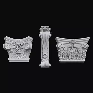 Elegant Plaster Decor - 3 Designs 3D model image 1 