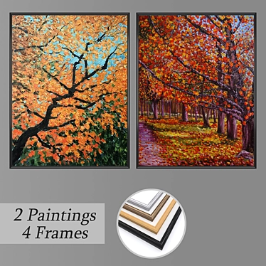 Elegant Wall Art Set with Multiple Frames 3D model image 1 