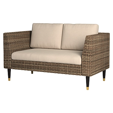 Cozy Wicker Love Seat 3D model image 1 