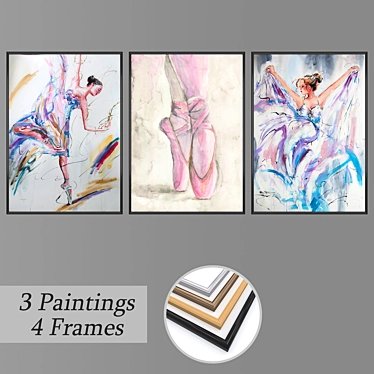 Artistic Wall Painting Set 3D model image 1 