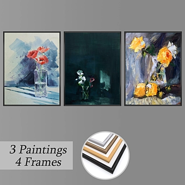 Elegant Wall Art Set 3D model image 1 