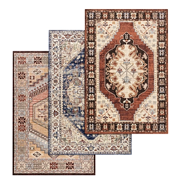 Luxury Carpet Set: High-Quality Textures (3 Pieces) 3D model image 1 