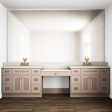 Space-Saving Bathroom Furniture Set 3D model image 1 