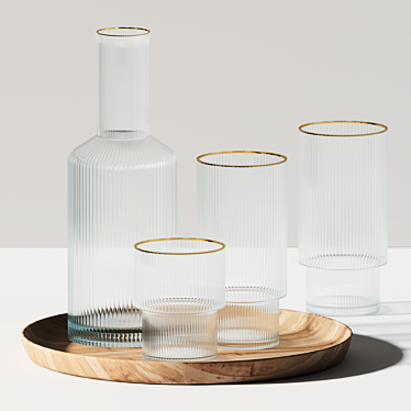 Elegant Glassware Set 3D model image 1 