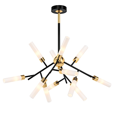 Elegant White Tube Chandelier 3D model image 1 