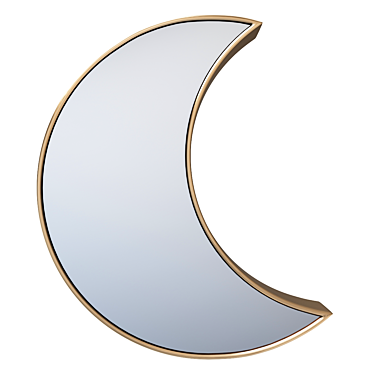 Moon-shaped Brass Mirror: Uyova 3D model image 1 