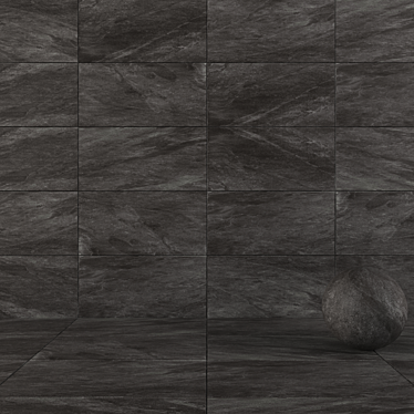 Graphite Mineral: Concrete Wall Tiles 3D model image 1 