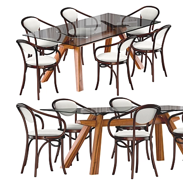 Zeus LG Table & Bentwood B-9: Stylish Dining Set 3D model image 1 