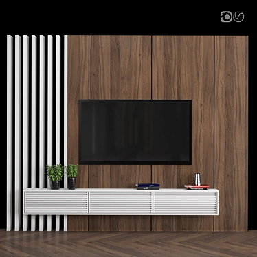 Modular TV Wall: Versatile and High-Quality 3D model image 1 