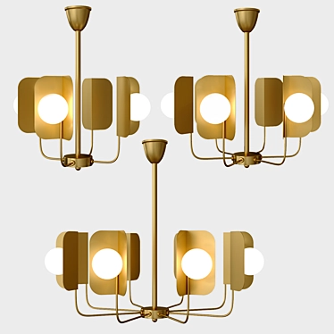 American Style Brass Chandelier 3D model image 1 