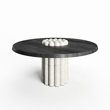 Embrace Elegance: Raku-Yaki Dining Table 3D model image 1 