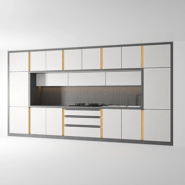 Modular Kitchen Design Kit 3D model image 1 