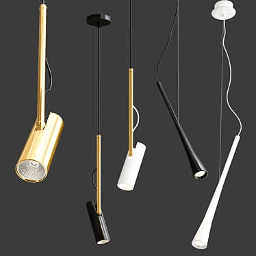 Modern Metal Pendant Light Collection 3D model image 1 