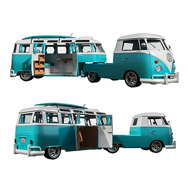 Vintage VW T1 Camper - Mobile Home on Wheels 3D model image 1 