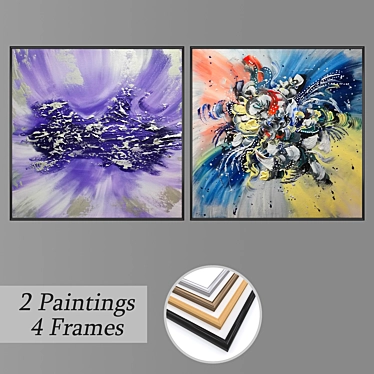 Modern Wall Art Set with Versatile Frames 3D model image 1 