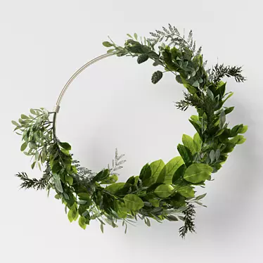 Natural Green Leaf Ring 3D model image 1 