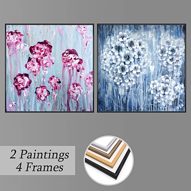 Elegant Wall Art Set with Multiple Frame Options 3D model image 1 