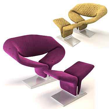  Ribbon: Innovative Upholstered Armchair by Pierre Paulin 3D model image 1 
