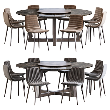 Sleek Modern Dining Set 3D model image 1 