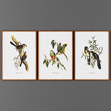 Wooden Framed Picture Set 3D model image 1 