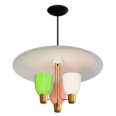 Mid-Century Pendant Chandelier 3D model image 1 