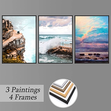 Versatile Set of Wall Paintings 3D model image 1 