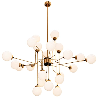 Elegant Brass Kalliope Chandelier 3D model image 1 