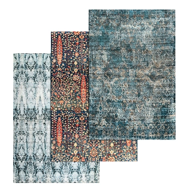 Modern Carpet Set - High-Quality Textures 3D model image 1 