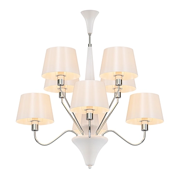 Elegant White Pendant Chandelier 3D model image 1 