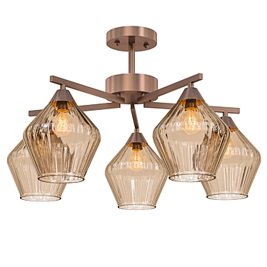 Modern Bronze Pendant Chandelier 3D model image 1 