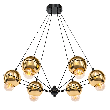 Elegant Kugeln Chandelier 3D model image 1 