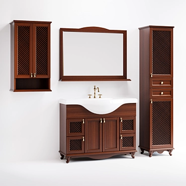 Elegant Bathroom Furniture Set 3D model image 1 