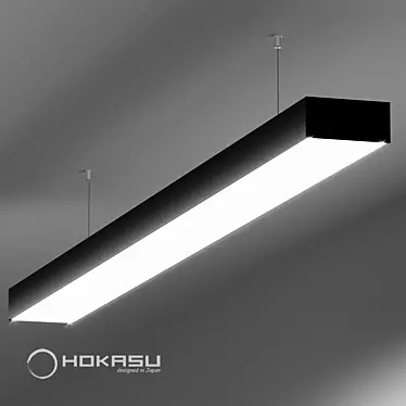 HOKASU 75/35: Sleek Black Linear Pendant 3D model image 1 