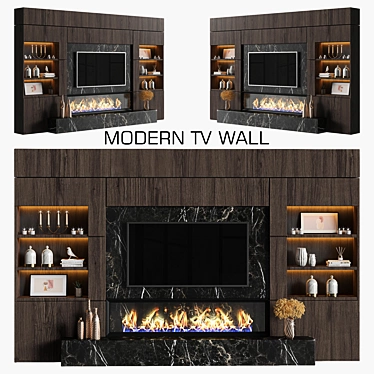 Sleek TV Wall 2015 3D model image 1 