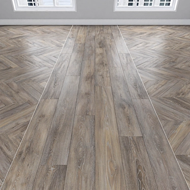 Parquet Oak: Herringbone, Linear, Chevron 3D model image 1 