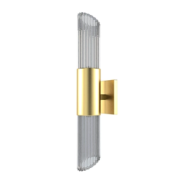 Elegant Brass Glass Wall Sconce 3D model image 1 