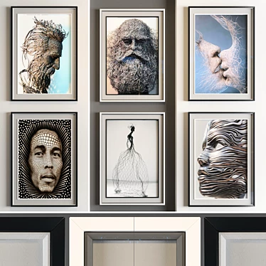 Elegant Human Statue Art Frame 3D model image 1 