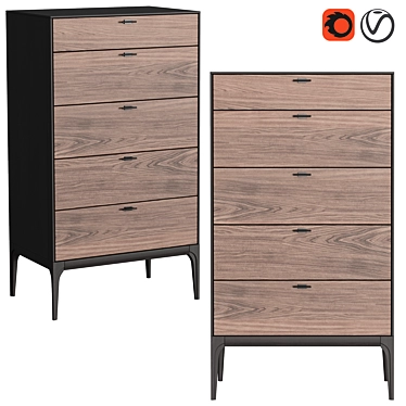 Verona High Chest of Drawers 3D model image 1 