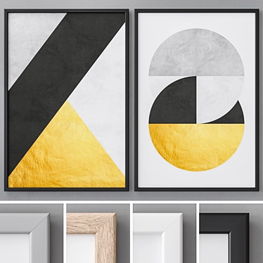 Modern Abstract Art Frames 3D model image 1 