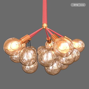 Elegant Bubble Glass Chandelier 3D model image 1 