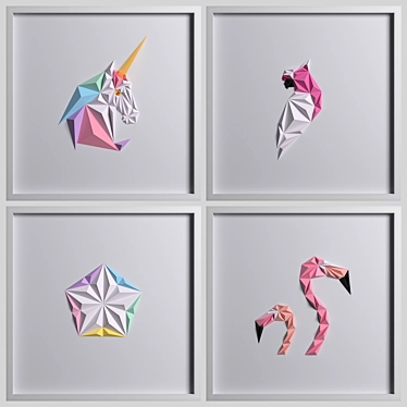 Dimensional Paper Artwork: Stunning 3D Sculpture 3D model image 1 