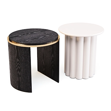 Modern 80s Inspired Side Tables 3D model image 1 