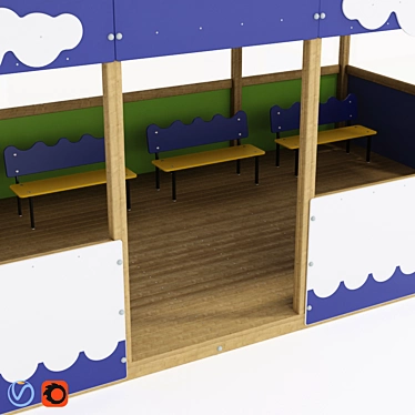 Children's Shade Canopy for Playgrounds 3D model image 1 