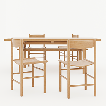 Nikari Arkipelago Table & Academia Chair: Scandinavian Elegance 3D model image 1 