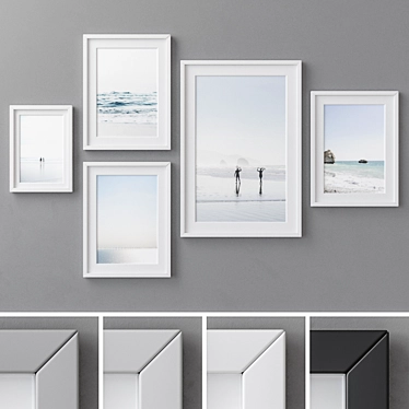 Modern Abstract Photo Frames Set 3D model image 1 