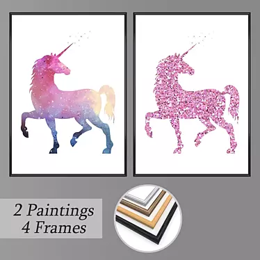 Modern Wall Art Set with Multiple Frame Options 3D model image 1 