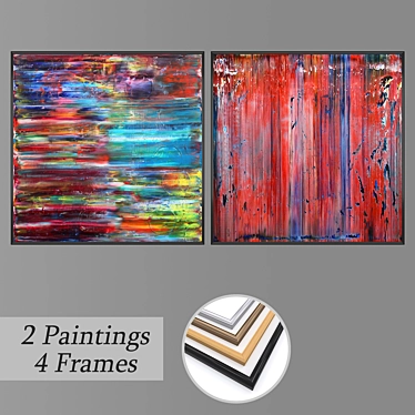 Modern Wall Art Set with Multiple Frame Options 3D model image 1 