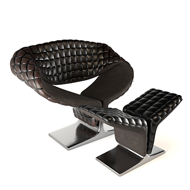 Retro Ribbon Chair: Iconic Design 3D model image 1 